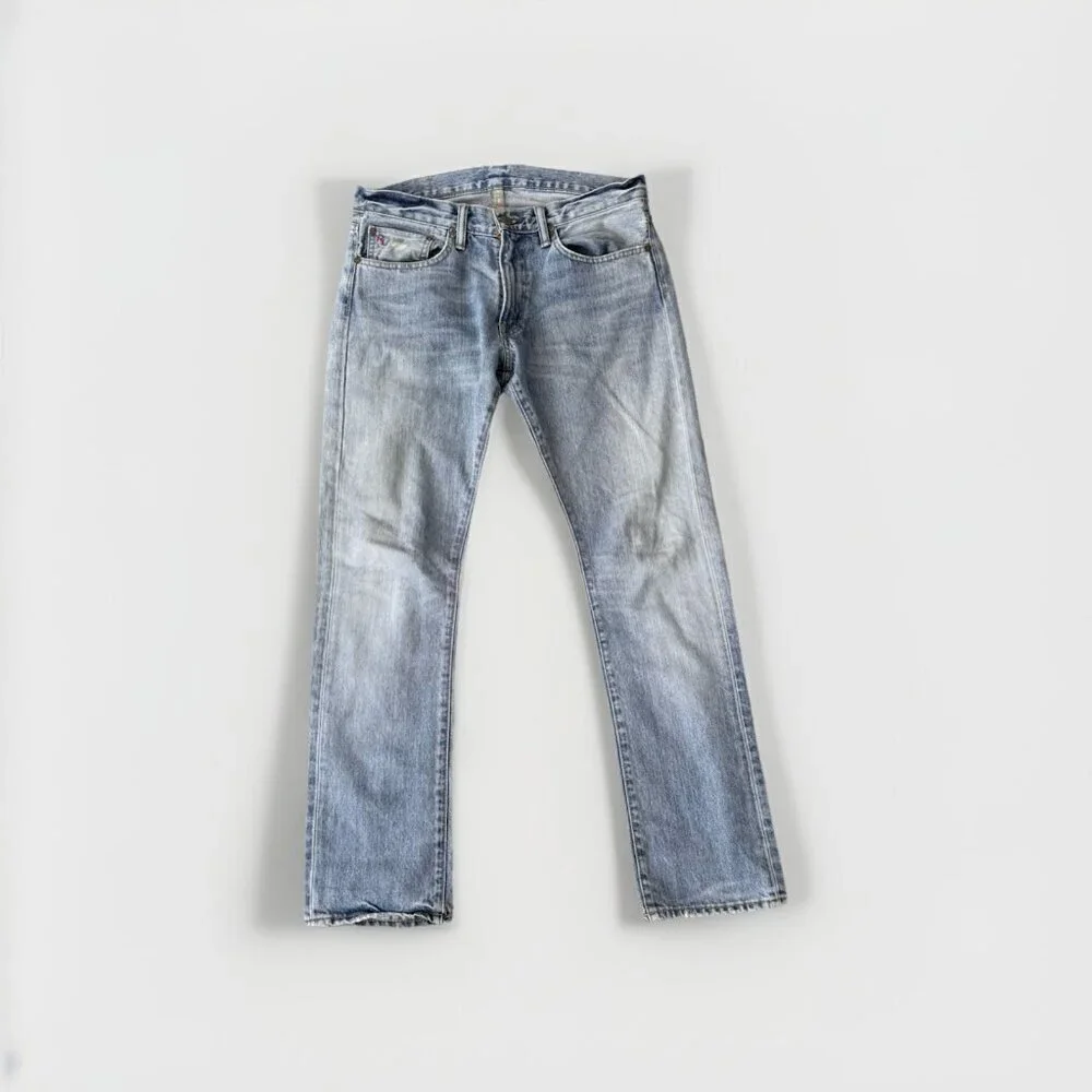 Polo Ralph Lauren Jeans 30x30 Light Wash Straight Fit Vintage Fade Denim